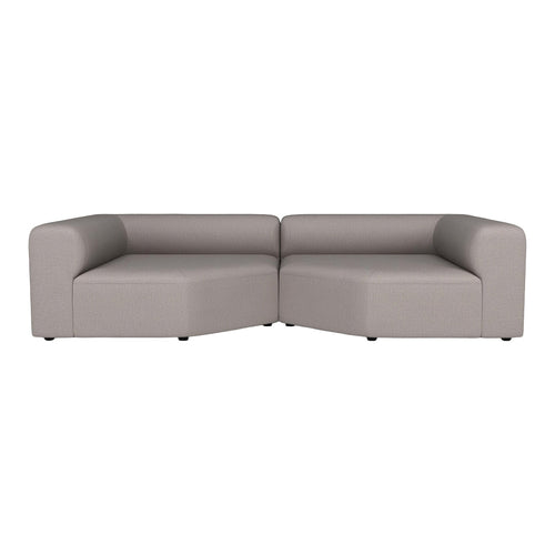 Modern two-tone gray sectional sofa with smooth, minimalist design and no visible patterns. Ideal for contemporary decor.
