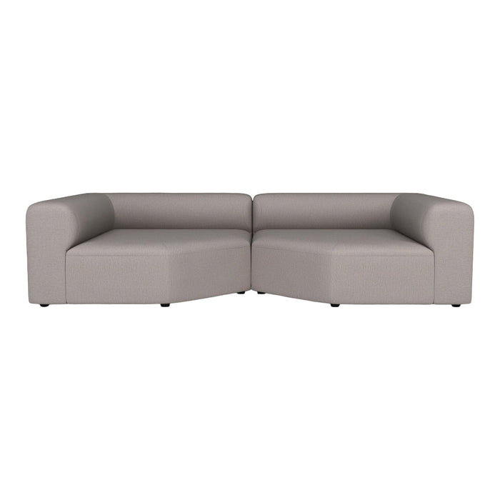 Modern two-tone gray sectional sofa with smooth, minimalist design and no visible patterns. Ideal for contemporary decor.