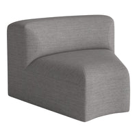 Gray upholstered chair with a sleek, modern design and subtle texture. Perfect for contemporary interiors.