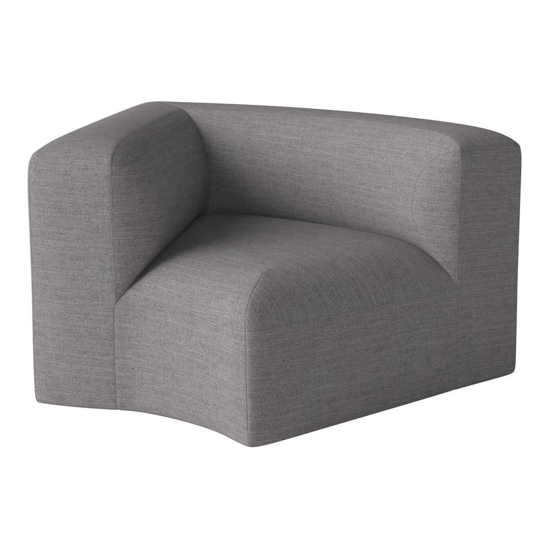 Gray corner sofa with a textured fabric and contemporary design, perfect for modern living spaces.
