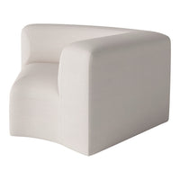 Cream-colored accent chair with subtle vertical stripes, offering a modern and minimalistic design.