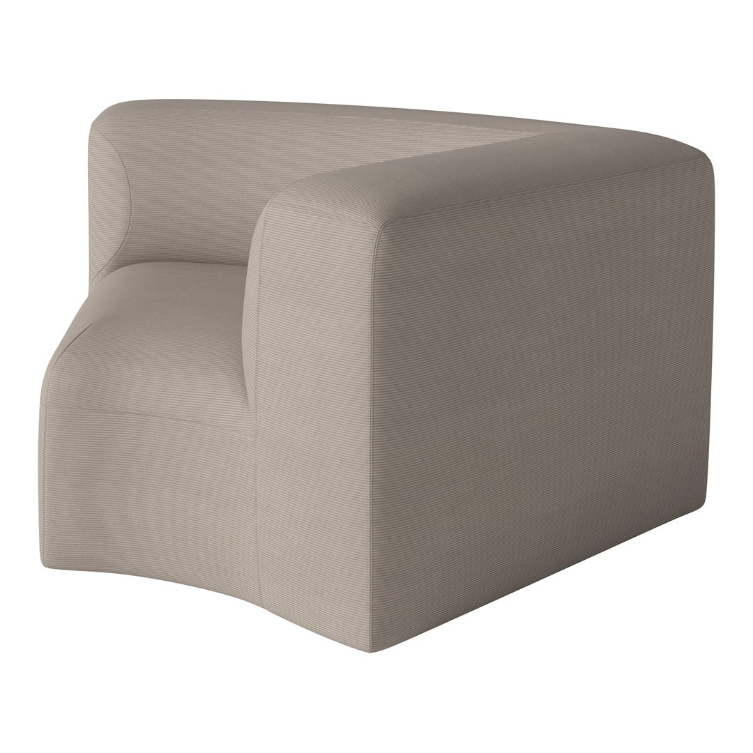 Beige textured armchair with subtle vertical stripes for a modern, minimalist look. Ideal for contemporary interiors.