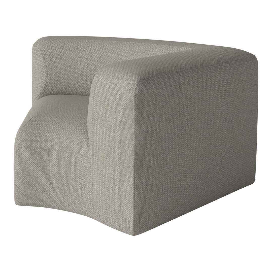Stylish gray upholstered armchair with subtle textured pattern, perfect for modern living spaces.