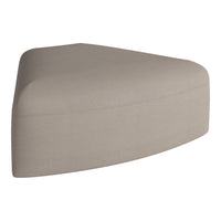 Beige triangular cushion with subtle ribbed texture, ideal for contemporary decor.