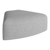 Gray textured corner cushion with a soft, minimalist design and subtle fabric pattern, perfect for modern interiors.