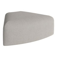 Light gray textured pouf with a minimalist design, ideal for modern home decor. Versatile and stylish accent piece.