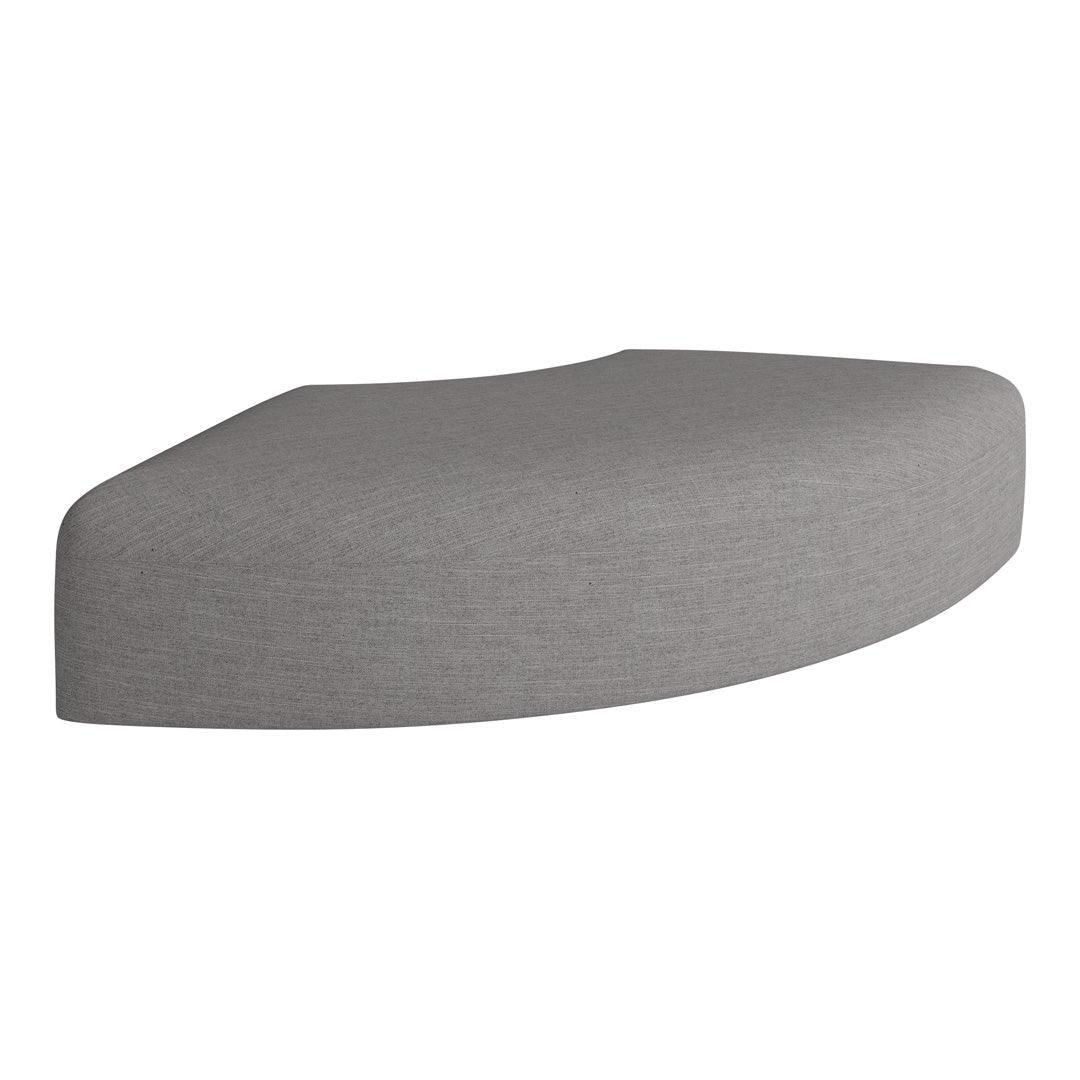 Curved grey cushion with a subtle textured pattern, perfect for modern decor and stylish comfort.