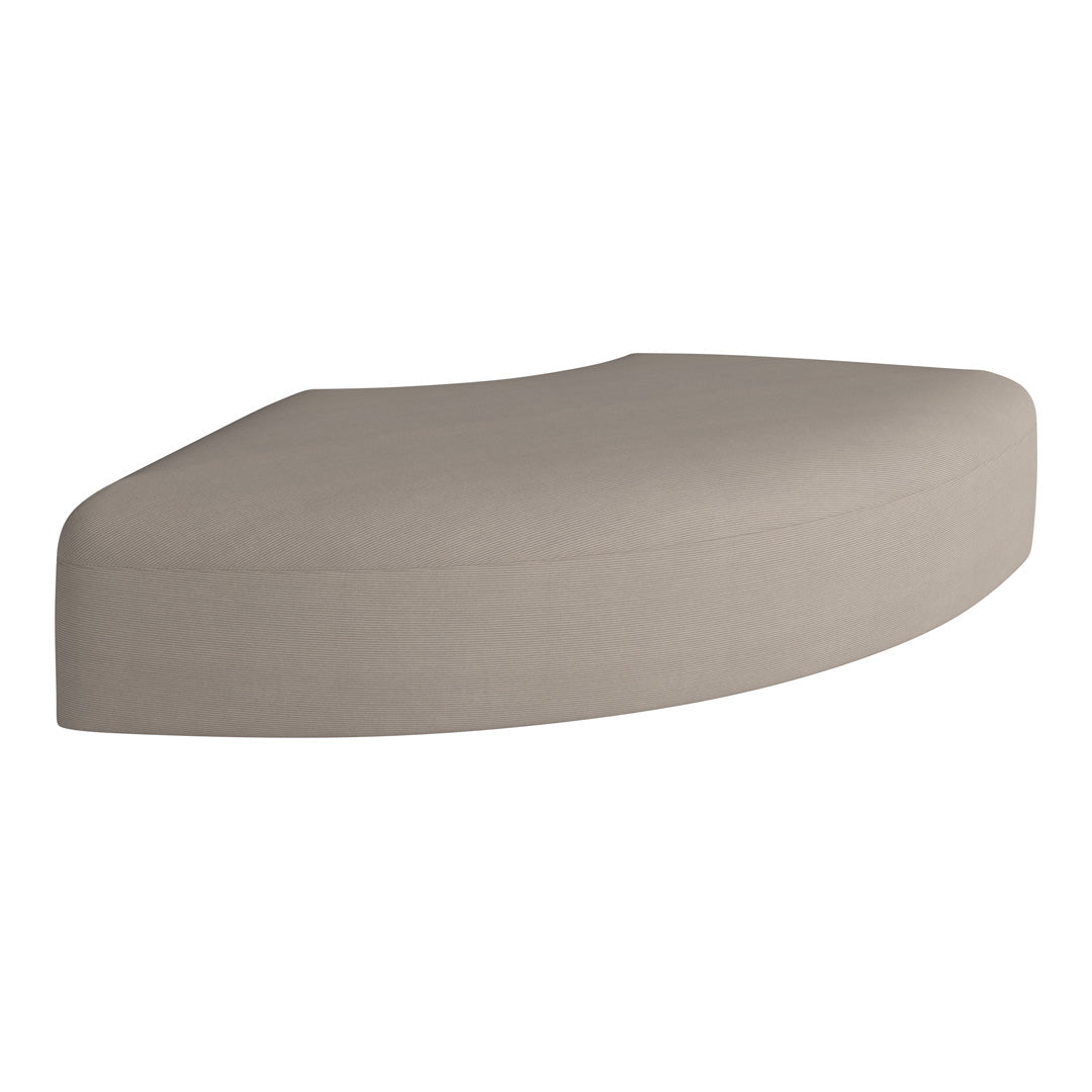 Light beige curved cushion with a subtle textured pattern, perfect for modern decor.
