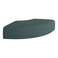 Teal curved cushion with a subtle textured pattern, perfect for modern decor and stylish comfort.