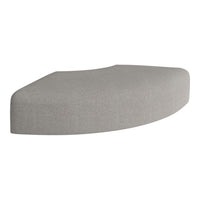 Textured light gray upholstered seating with a modern curved shape. Simple and stylish design for contemporary spaces.