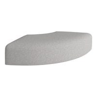 Curved light gray cushion with a subtle textured pattern, perfect for a modern aesthetic.