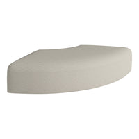 Beige curved cushion with a subtle textured pattern, ideal for modern decor and outdoor seating.
