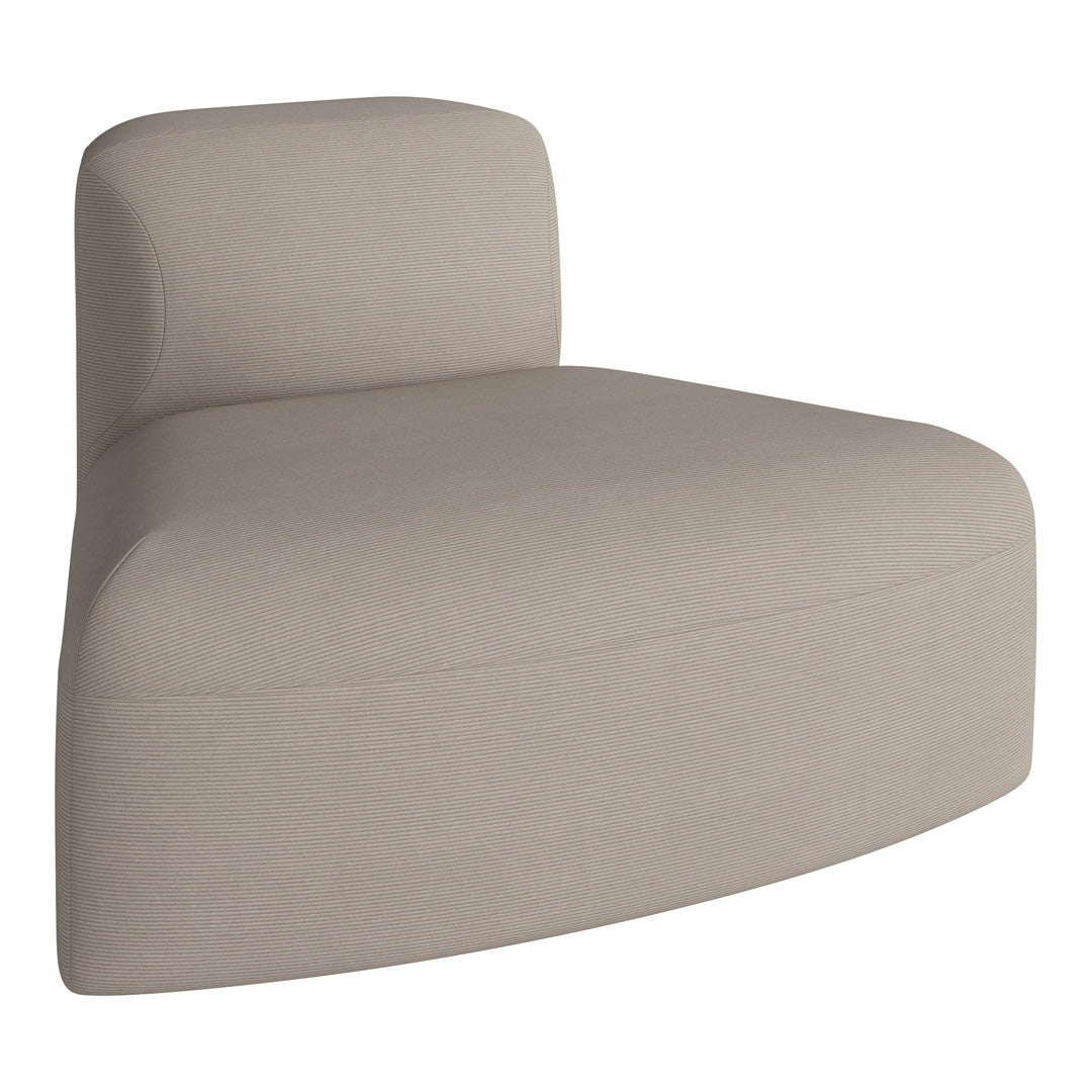 Beige chaise lounge with subtle textured stripes for added elegance and style. Perfect for modern interiors.