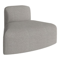 Grey textured upholstery in a modern, rounded chair design, featuring subtle patterns for elegant decor.
