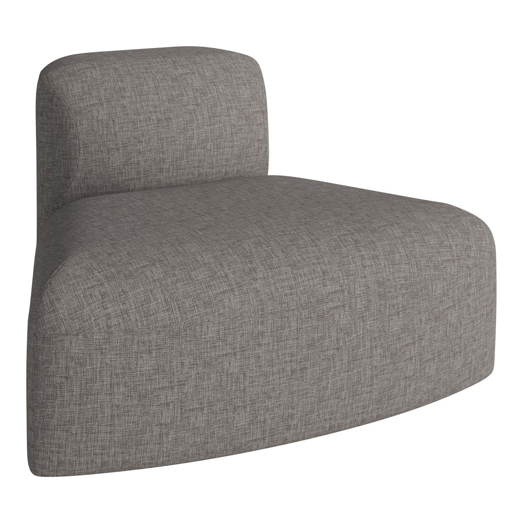 Gray textured chair with subtle herringbone pattern, perfect for modern living spaces.
