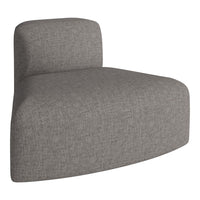 Gray textured chair with subtle herringbone pattern, perfect for modern living spaces.