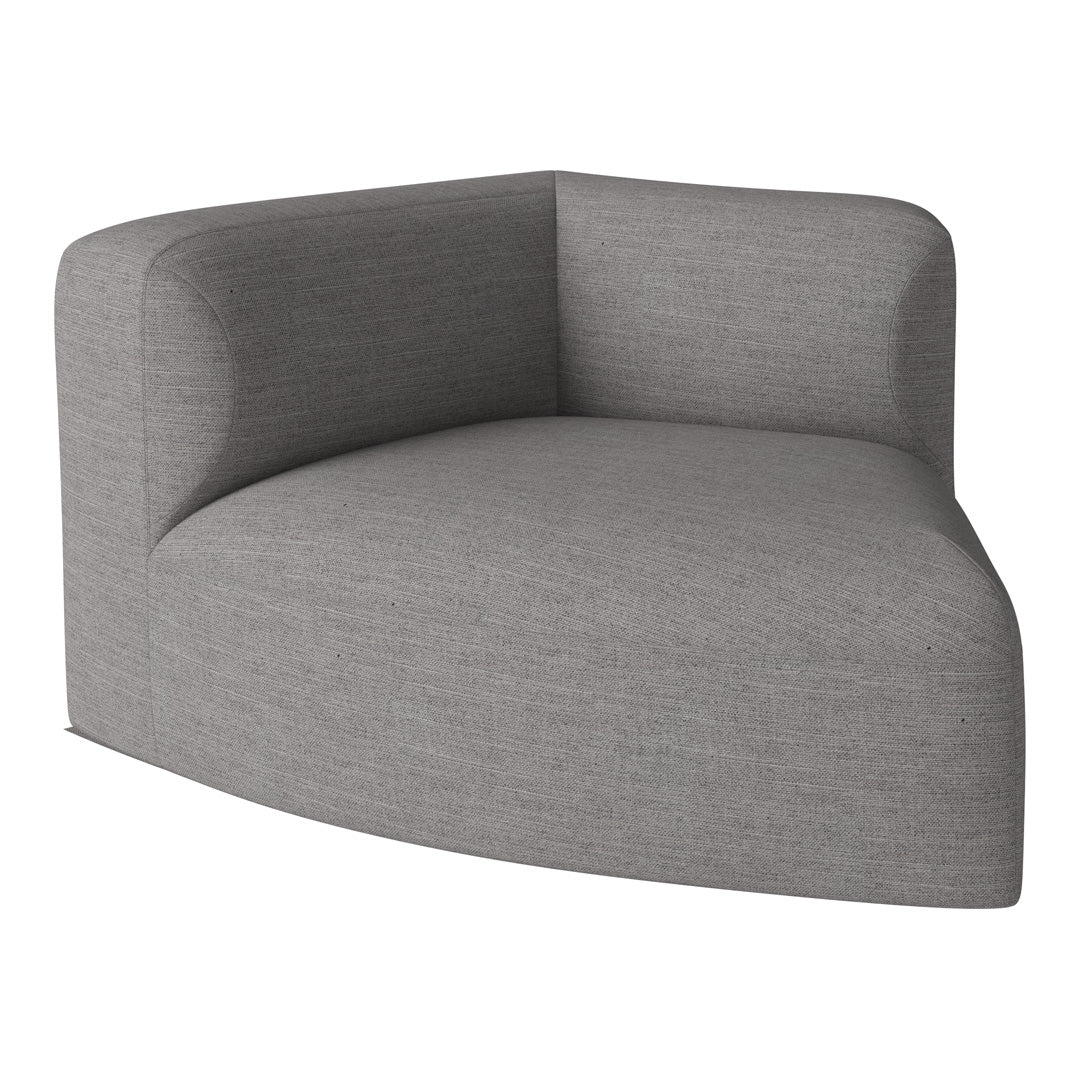 Stylish gray corner sofa with a smooth, textured finish. Perfect for modern living spaces.