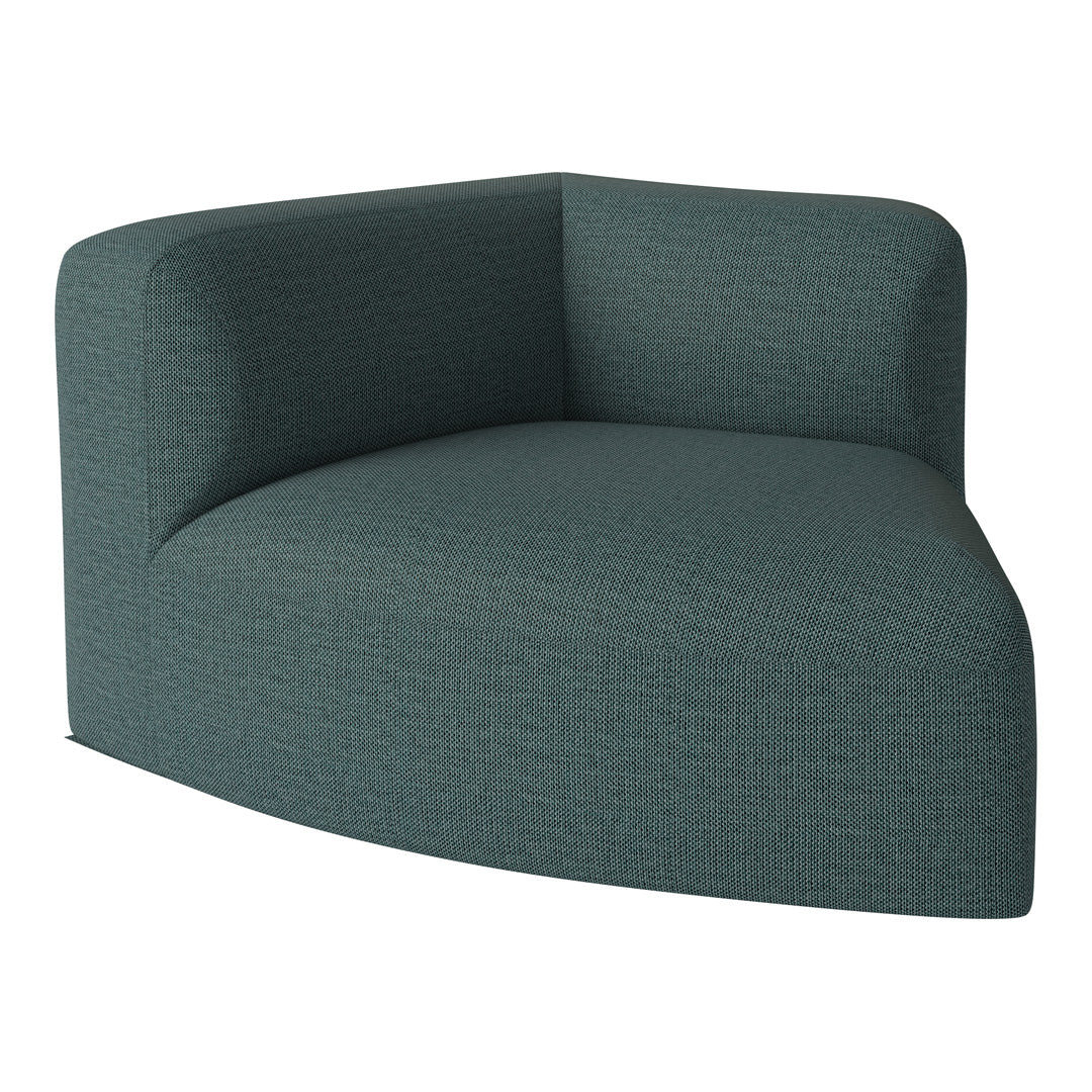 Teal corner sofa with a textured fabric pattern, offering a modern and cozy design for any space.