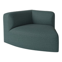 Teal corner sofa with a textured fabric pattern, offering a modern and cozy design for any space.