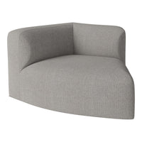 Grey modern corner sofa with a textured fabric finish. Clean lines enhance its contemporary style. 