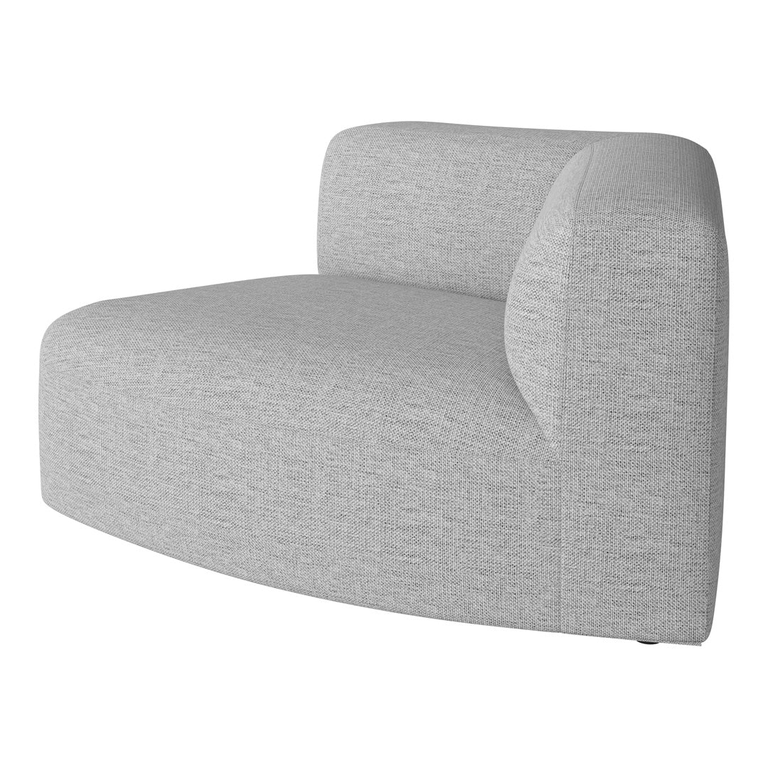 Gray textured fabric sofa with a smooth, modern design, perfect for contemporary interiors.