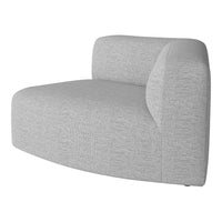 Gray textured fabric sofa with a smooth, modern design, perfect for contemporary interiors.