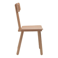 Natural wood chair in light beige with a smooth, minimalist design and subtle grain pattern. Ideal for modern spaces.