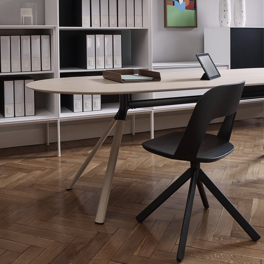 Fork Rounded End Desk Table (78.7-94.5" L)