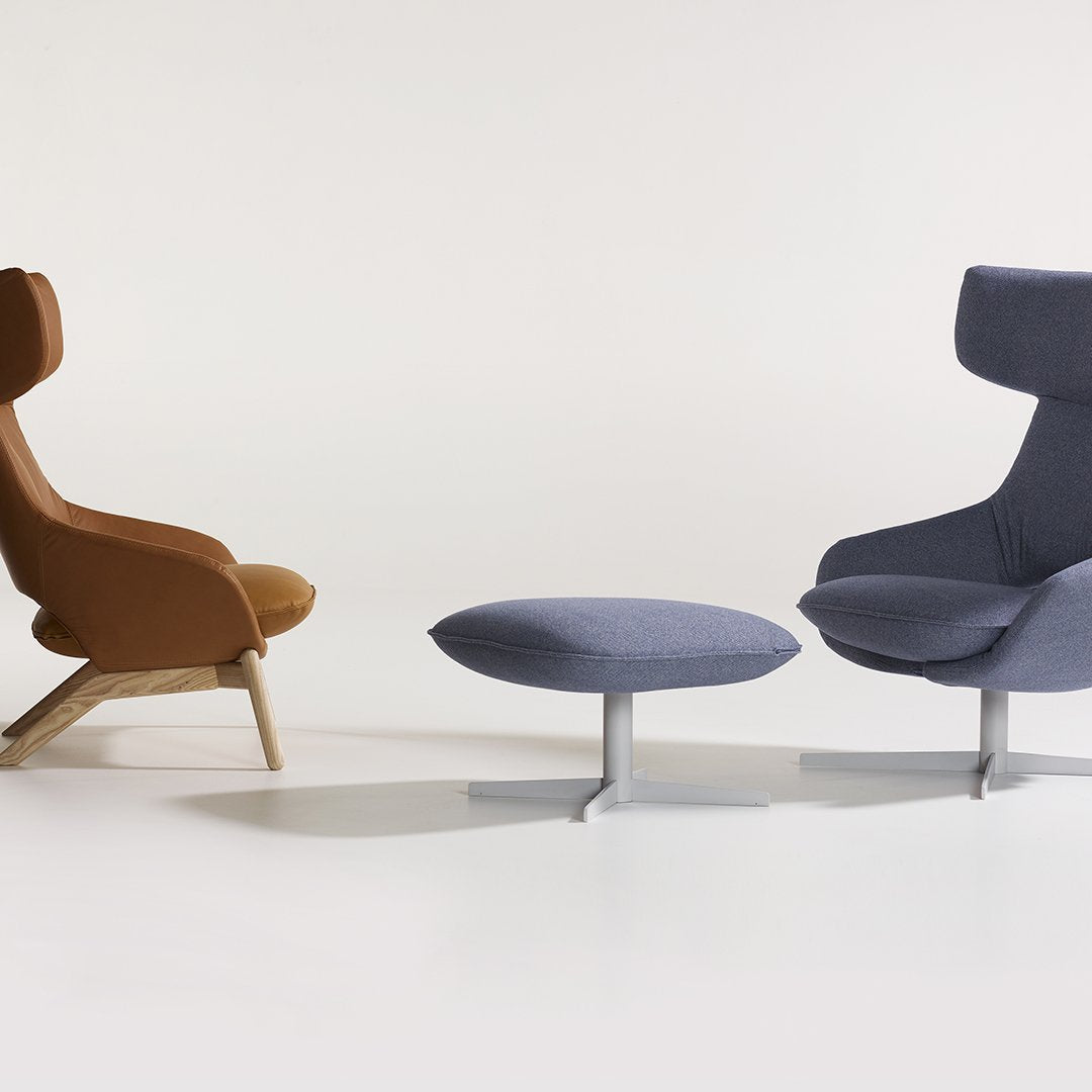 Kalm Comfort Lounge Chair - 4 Legged, Wood Base