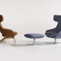 Kalm Comfort Lounge Chair - 4 Legged, Wood Base
