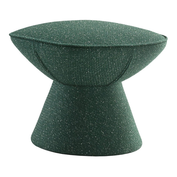 Green textured stool with a modern, minimalist design and subtle speckled pattern, perfect for contemporary decor.