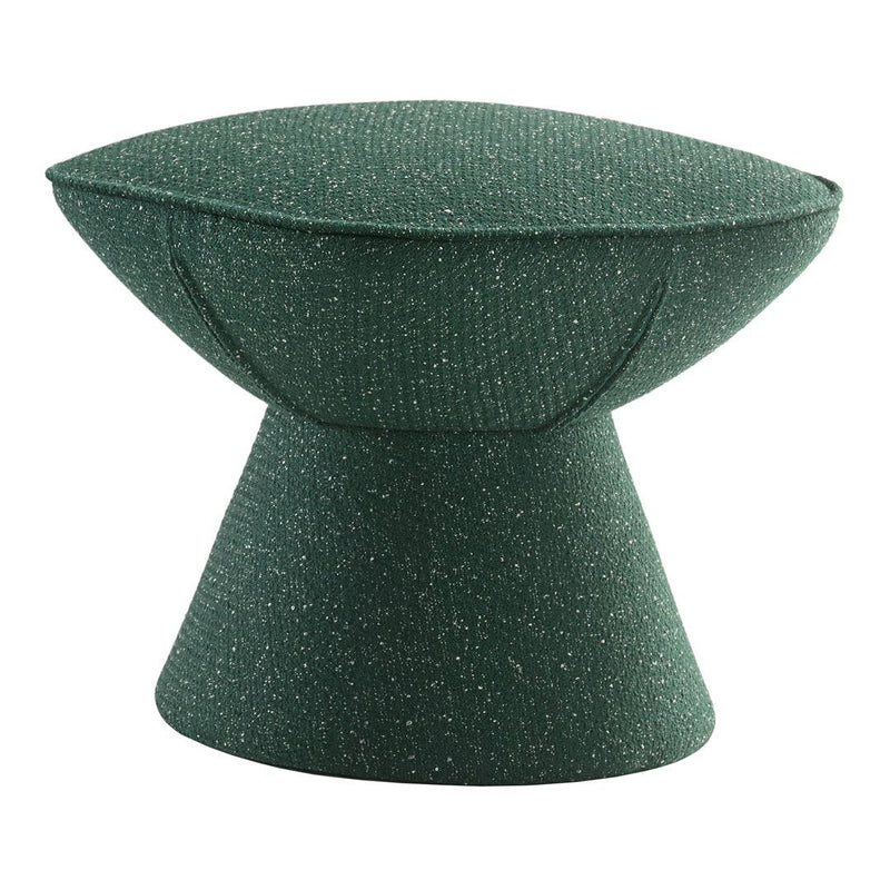 Green textured stool with a modern, minimalist design and subtle speckled pattern, perfect for contemporary decor.