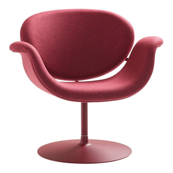Modern burgundy chair with smooth, curved design and matte finish. Ideal accent piece for stylish interiors.