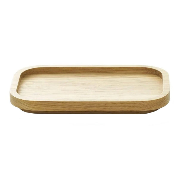 Natural wood finish with subtle grain patterns in an elegant oval-shaped tray. Ideal for home decor and organization.