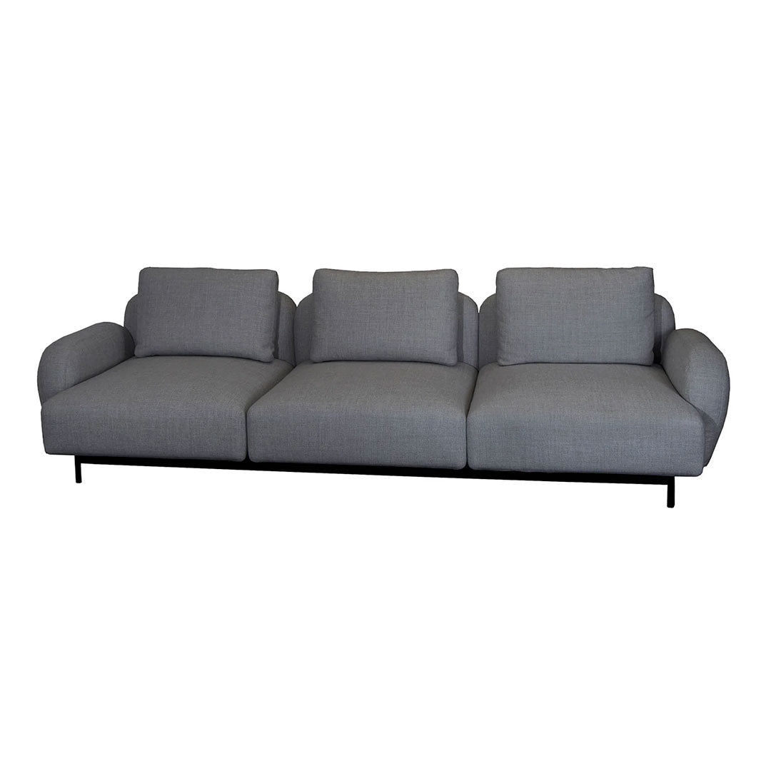 Cane-line Aura 2-Seater Sofa with High Armrest in Light Gray