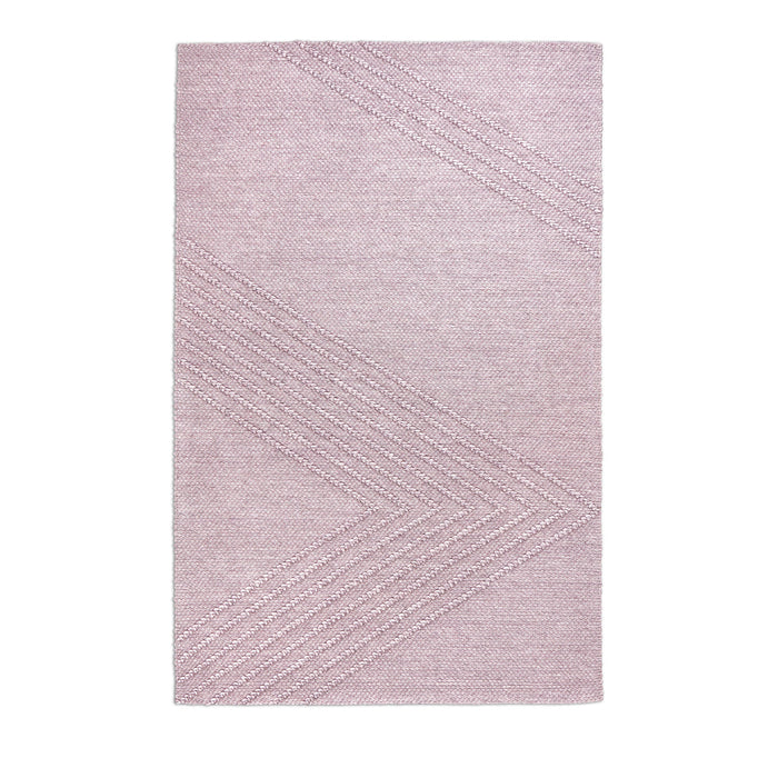 Soft pink area rug featuring elegant diagonal line patterns for a modern touch. Perfect for cozy living spaces.