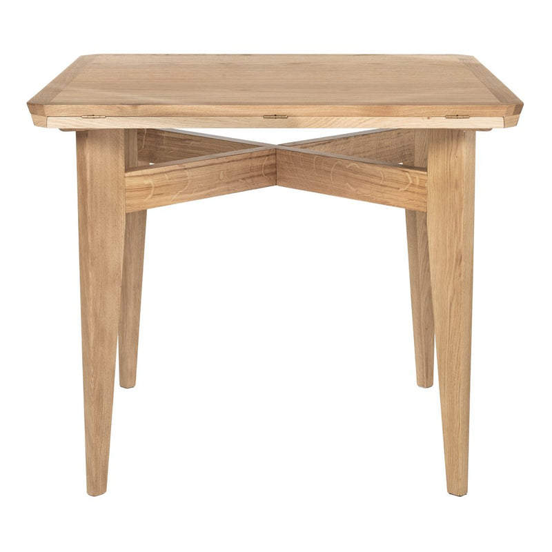 Light natural wood table with a smooth finish and a minimalist design, featuring clean lines and subtle grain patterns.