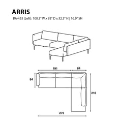 Arris Sofa - L-Shaped  w/ Wide Arms (108.3" W)