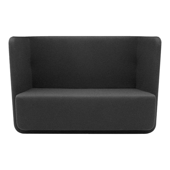 Modern, minimalist black sofa with clean lines and a smooth, upholstered surface. Perfect for contemporary interiors.