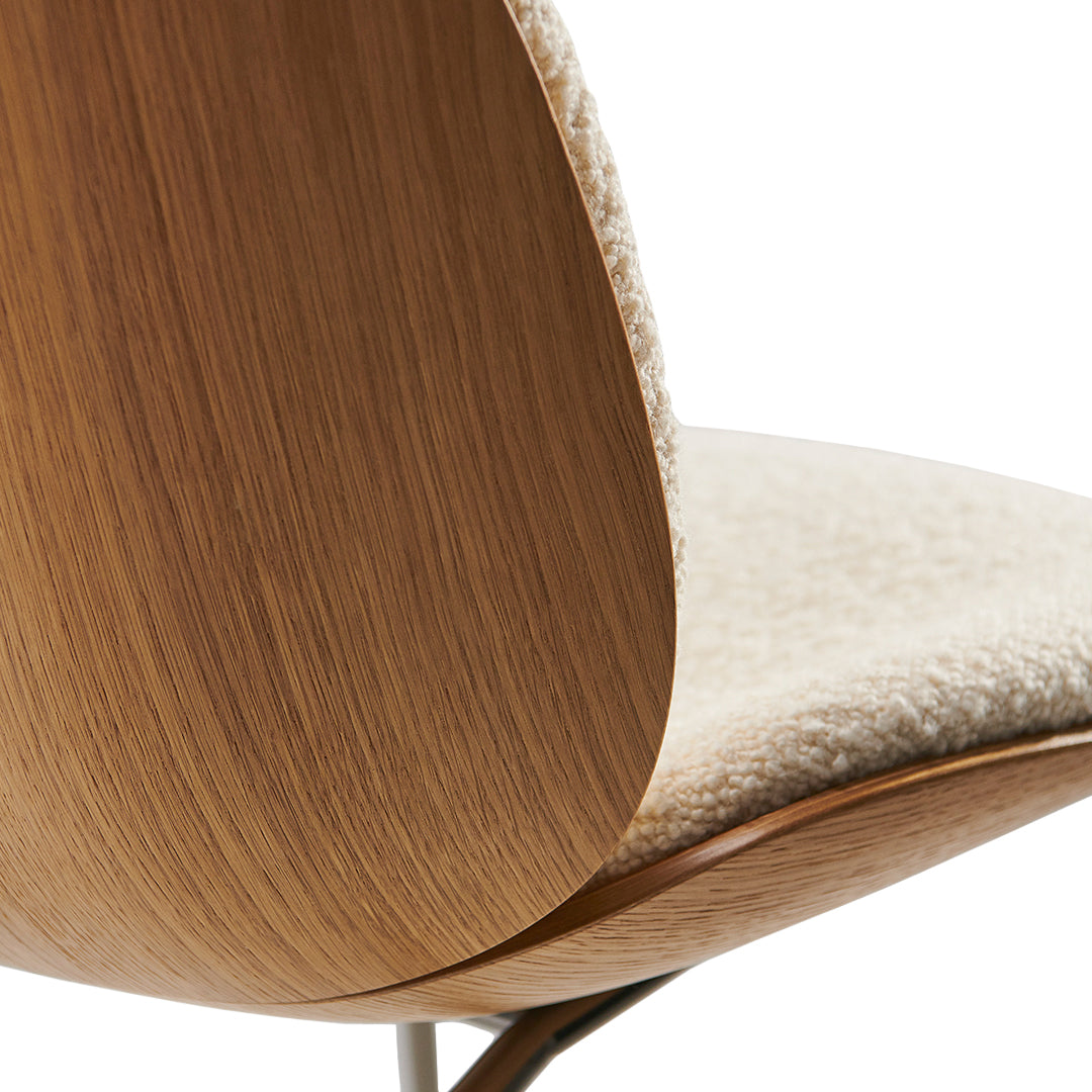 Beetle Dining Chair - Front Upholstered - Conic Base - 3D Veneer Shell