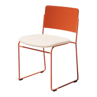 Orange and white modern chair with a sleek design and minimalistic style, perfect for contemporary decor.