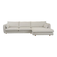 Stylish light beige sectional sofa with clean lines and modern design. Perfect for contemporary living spaces.