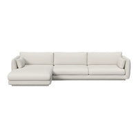 Soft white leather sectional sofa with smooth, modern design and plush cushions, perfect for contemporary living spaces.