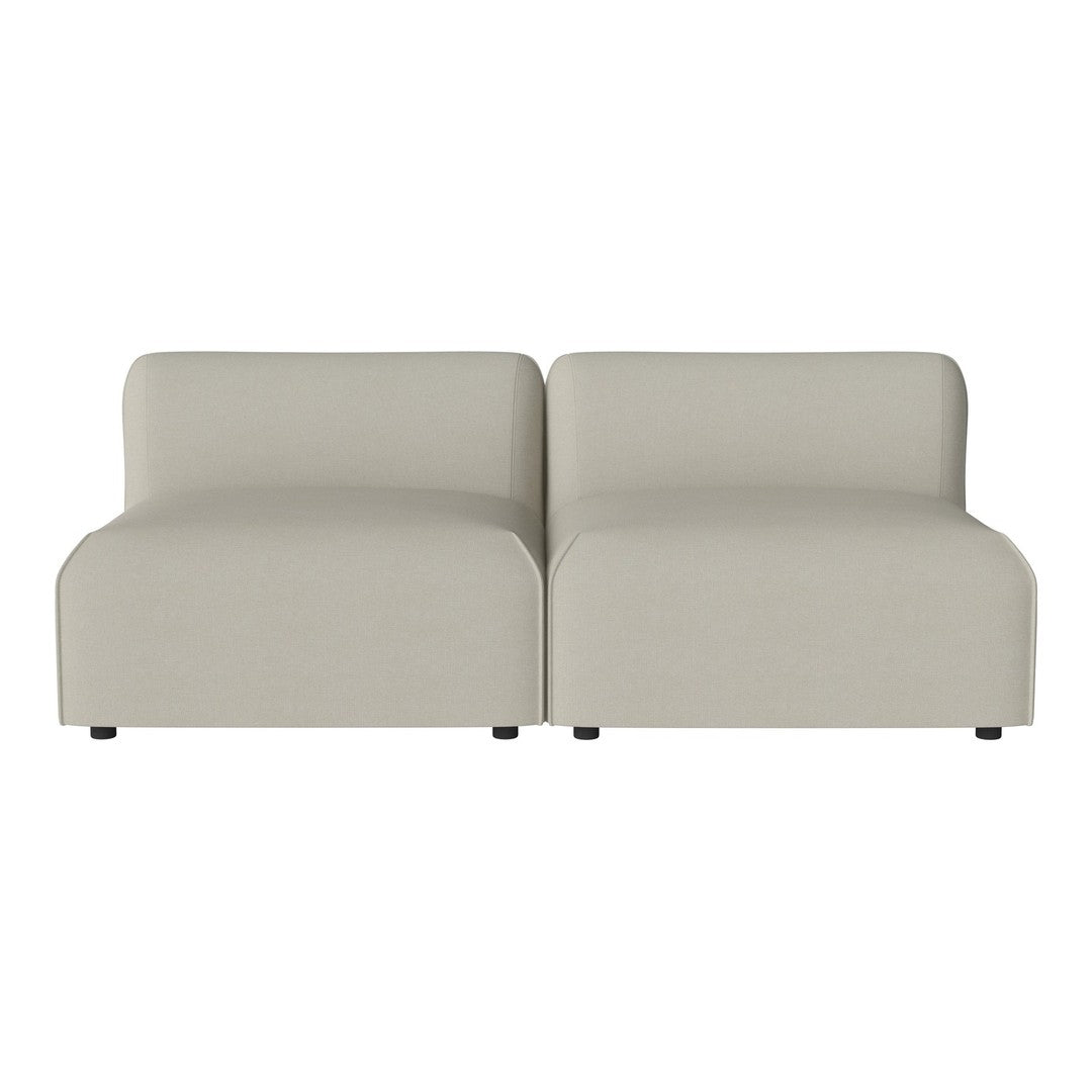 Beige modular sofa in a smooth, minimalist design with a solid color and no patterns. Perfect for modern interiors.