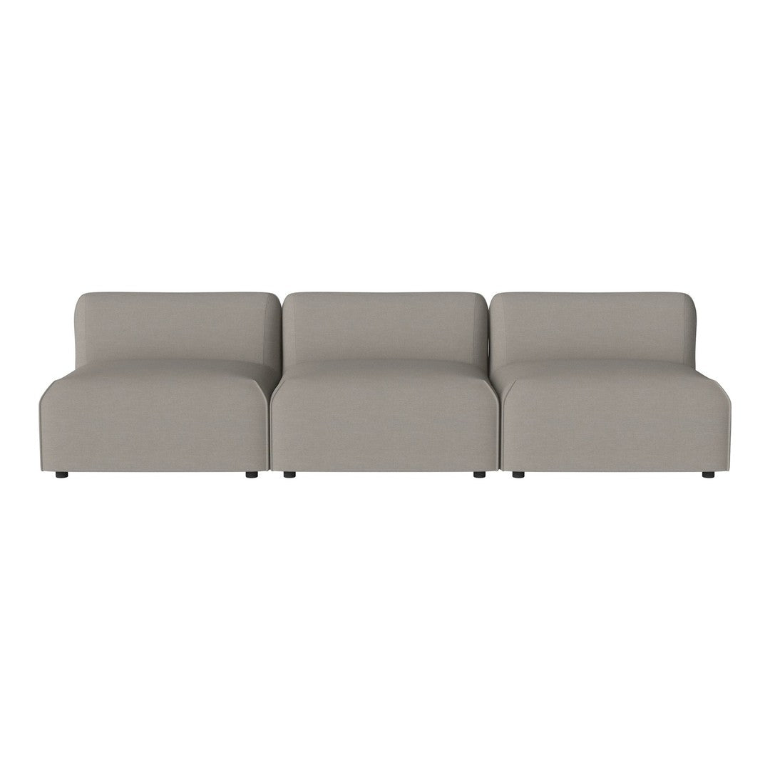 Neutral beige three-piece sofa with a smooth, minimalist design and no visible patterns. Ideal for modern decor.