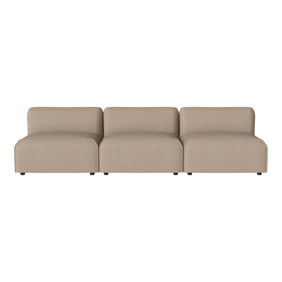 "Beige modular sofa with smooth texture and contemporary design, ideal for modern interior aesthetics."
