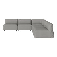Stylish light gray sectional sofa with clean lines and smooth texture, perfect for modern living spaces.
