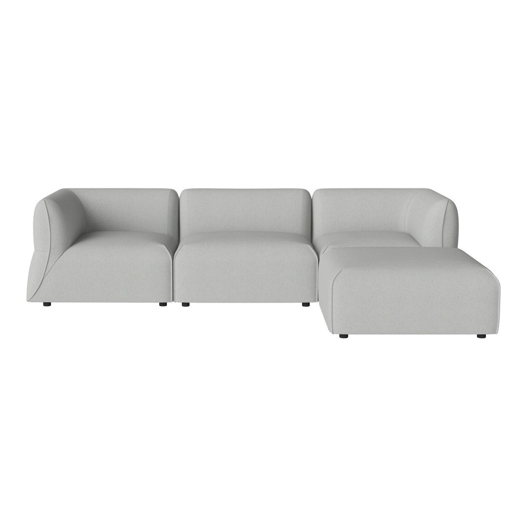 Light gray modular sofa with smooth, contemporary design and no visible patterns. Perfect for modern interiors.