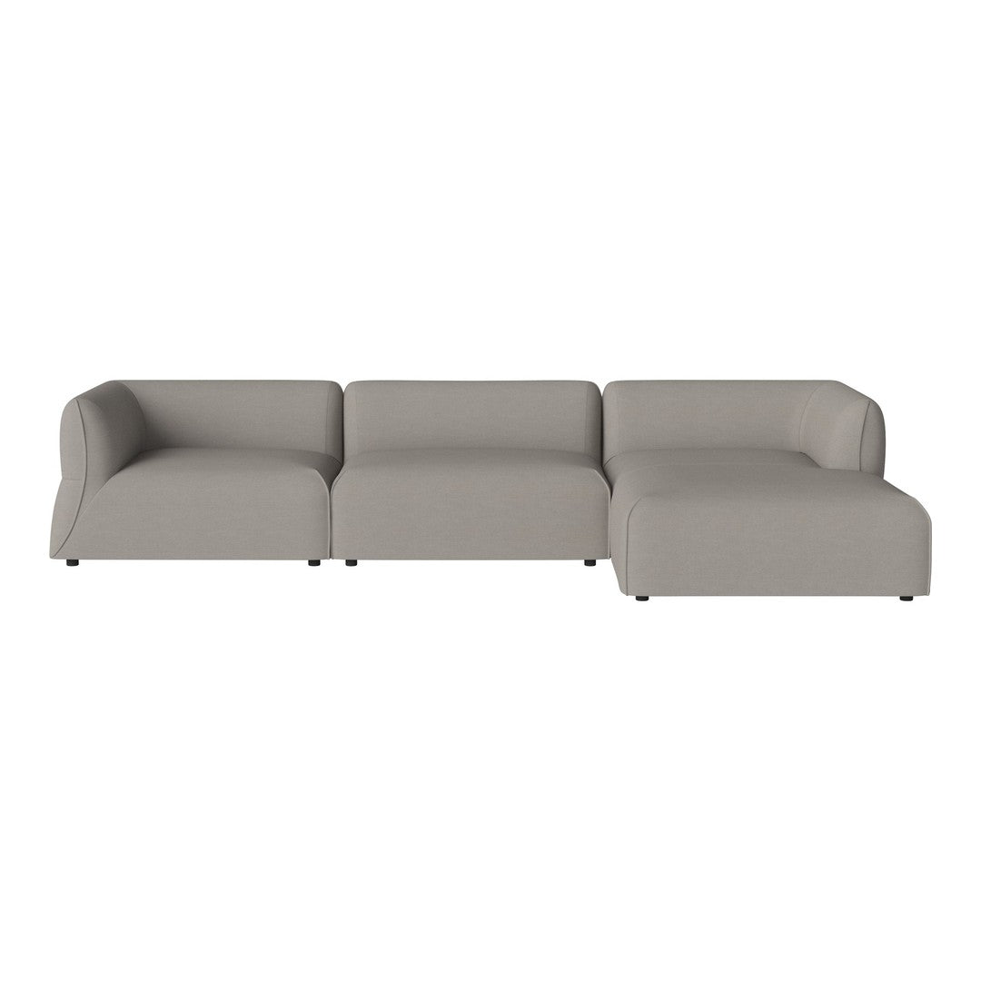 Light gray modular sofa with a smooth, minimalist design and no visible patterns. Perfect for modern interiors.