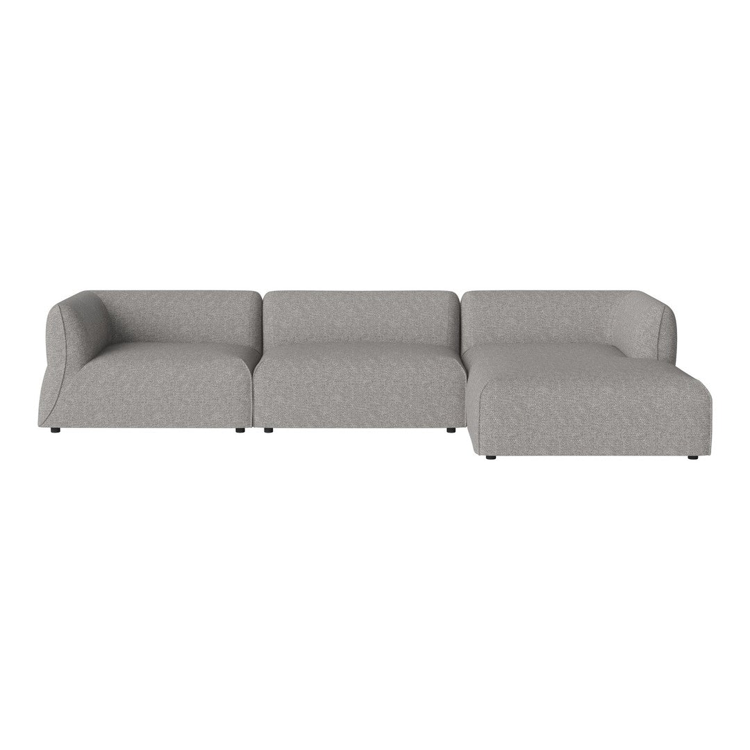 Gray modular sofa with a smooth texture and minimalist design, ideal for modern interiors.